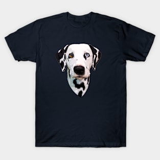 Dalmatian Dog Spotted Puppy Blue Orange eyes T-Shirt